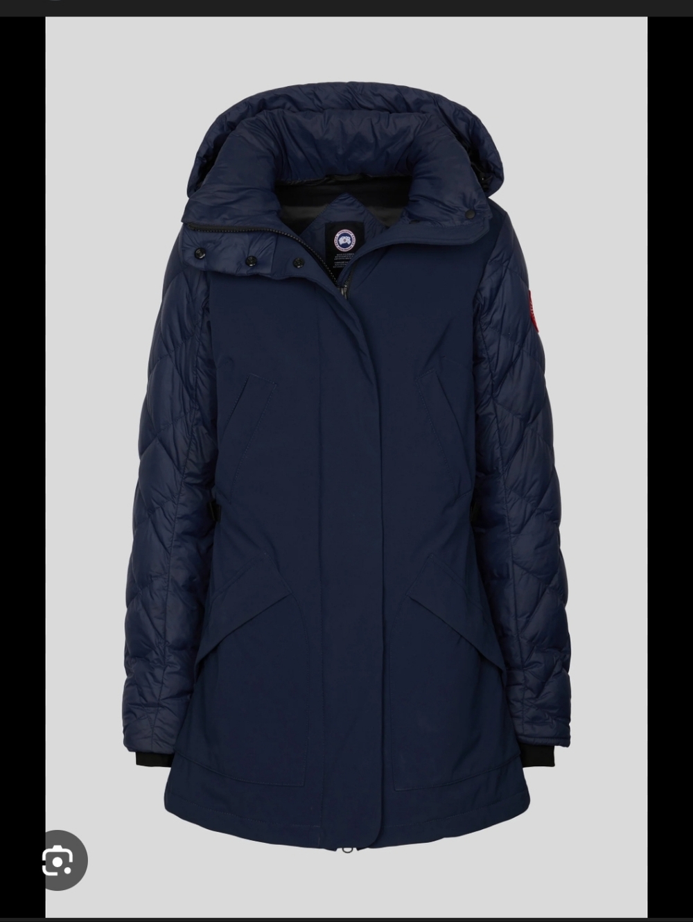 Canada Goose Berkley Coat Navy Quilted-Sleeve Women's Puffer Coat